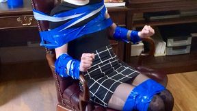 Tied Talette 2 from Secretary Uncovered HD-Macy Nicole taped to a chair with tape gag by Kody Evans