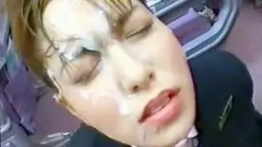 Japanese Airline Beauty Ambushed by Busty Babes Bucked Raw!