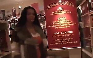Sex shop glory hole with slutty milf