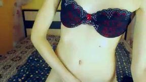 Young Skinny Girl Touches Herself