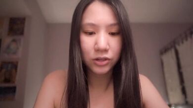 Asian girl solo comforting ASMR homemade Chinese babe