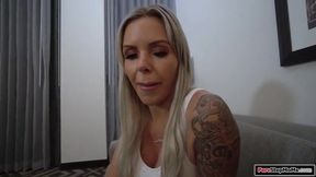 Mature stepmom wants affection because she fought with her husband so she gives her stepson a bj and a titjob.Then he masturbates and bangs her pussy