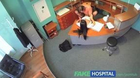 ”Stocking-Clad Nurse Seduces Businessman”