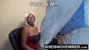 Hardcore Office Encounter: POV Blowjob and Doggystyle with a Big Ass Receptionist