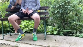 Loving mature mom flashes big natural tits and jacks off son-in-law's hairy dick