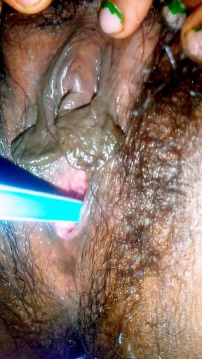 Geeta Bhabhi Having Sex with a Pencil in a Dark Room