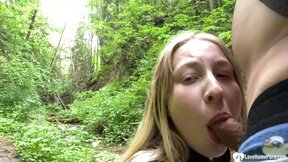 GF gets a facial in the woods