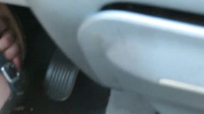 Revving Close up of my sandaled feet while I push the gas and break pedals !