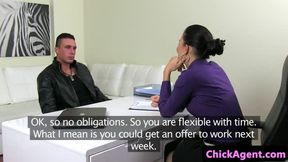 Female casting agent doggystyled until cum