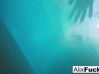 Underwater lesbo joy with Alix and Jenna