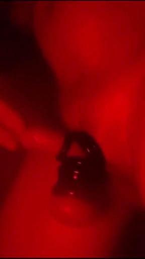 Oily Masturbation in Red Monochrome