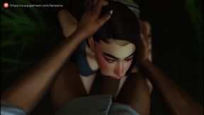 Naughty girl is getting her dripping hole stretch by her ex in the woods - The sims 4