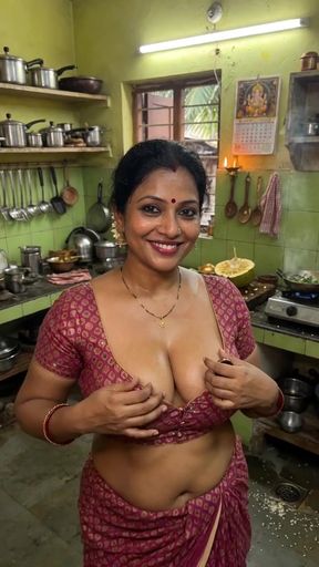 Indian woman in kitchen
