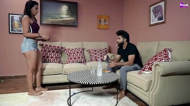 Petite Indian woman cheats in a modern apartment with intimate moments