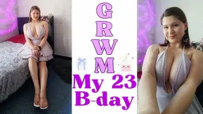 Naughty birthday girl changes on camera, reveals secrets