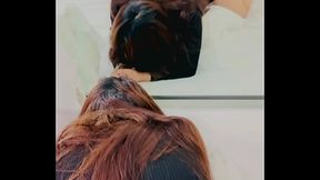 Me cojo a mi esposa con su vestido puesto,tacones y su cachetero de encaje