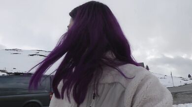 Norage Vlog Big Tits Slut Flashes Fingers Pussy In Dolomites Van Public
