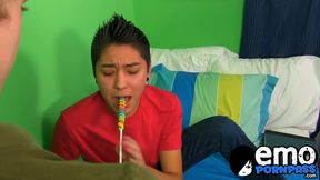 Geek twink Brycen Russell drilled hard after sucking cock