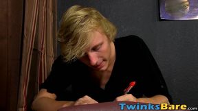 Horny blond teenage homosexual gets spanked and fucked