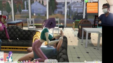 The Sims 4: Passionate sex on the couch for 8 people