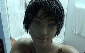 Big tits Asian fucks in shower