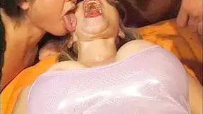 John Thompson And Annette Schwarz In Vintage Bukkake Compilation Cum Swapping