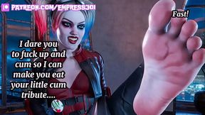 Femdom Hentai JOI: Worship Harley Quinn'_s Feet and be CUCKED