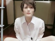 イケメン日本人のＭ字開脚オナニー！大股開きで大量射精！026