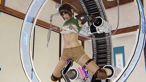 Yuffie from Final Fantasy is fucked hard in sex machine