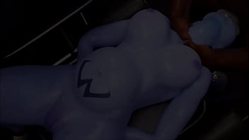 Widowmaker takes cock deep in her throat in hot 3D animation