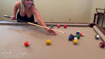 Getting fucked on the pool table by a tall BBC