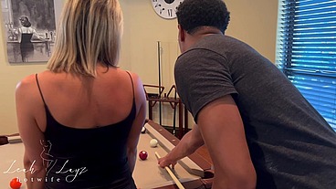 Getting fucked on the pool table by a tall BBC