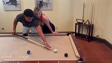 Getting fucked on the pool table by a tall BBC