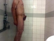 Swedish Amateur Strokes His Dick In The Shower