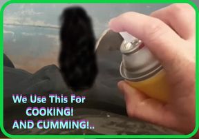 Having Fun Using Cooking Obects to Masturbate with at Work!