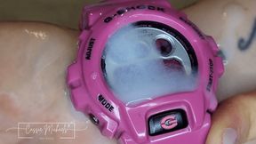 Insider Pink G-Shock Handjob & Cum on Watch - Close-Up Version