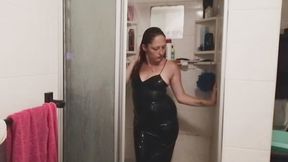 Sexy Leather Dress Shower