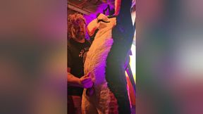 Blindfolded Canine Edged By Stepdaddy Bear Until He