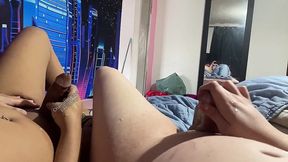 pov masturbation of two trans women