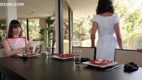 Hairy Pussy Brunette Lesbians Eating Breakfast And Cunts In Bedroom