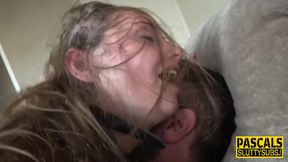 Bound and gagged teen gets whipped and ass fucked