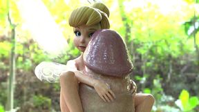 Two Horny Tiny Fairies Rubbing His Huge Dick