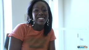 Janea Jolie rides his big white cock until he gives her black booty a cumshot