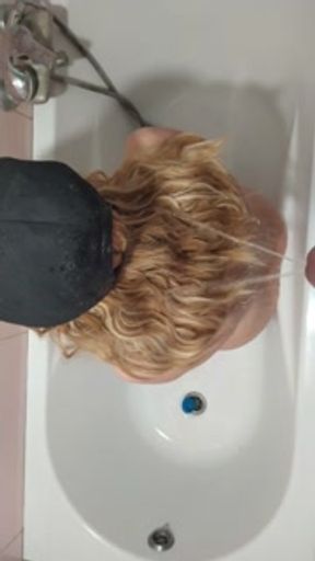 DRAINED URINE ON THE HAIR OF A YOUNG BLONDE