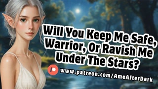 Elven Beauty’s Starlit Surrender in Forest Pool