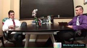 Rigid working queer man in the work gay sex