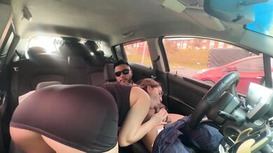Horny Stepsis Public Car Fuck Big Ass Tits Cum Face Load