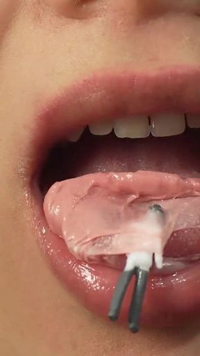 Giantess Stepsister Bubble Gum Trap Tiny Man Caught in Sticky Bubble