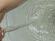 Up close peeing