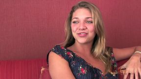 Jessie Andrews Interviews, Strips and Masturbates, Her Cute Little Tits and Pussy Get Exposed